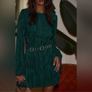 12th Tribe Teal Mini Dress with Belt